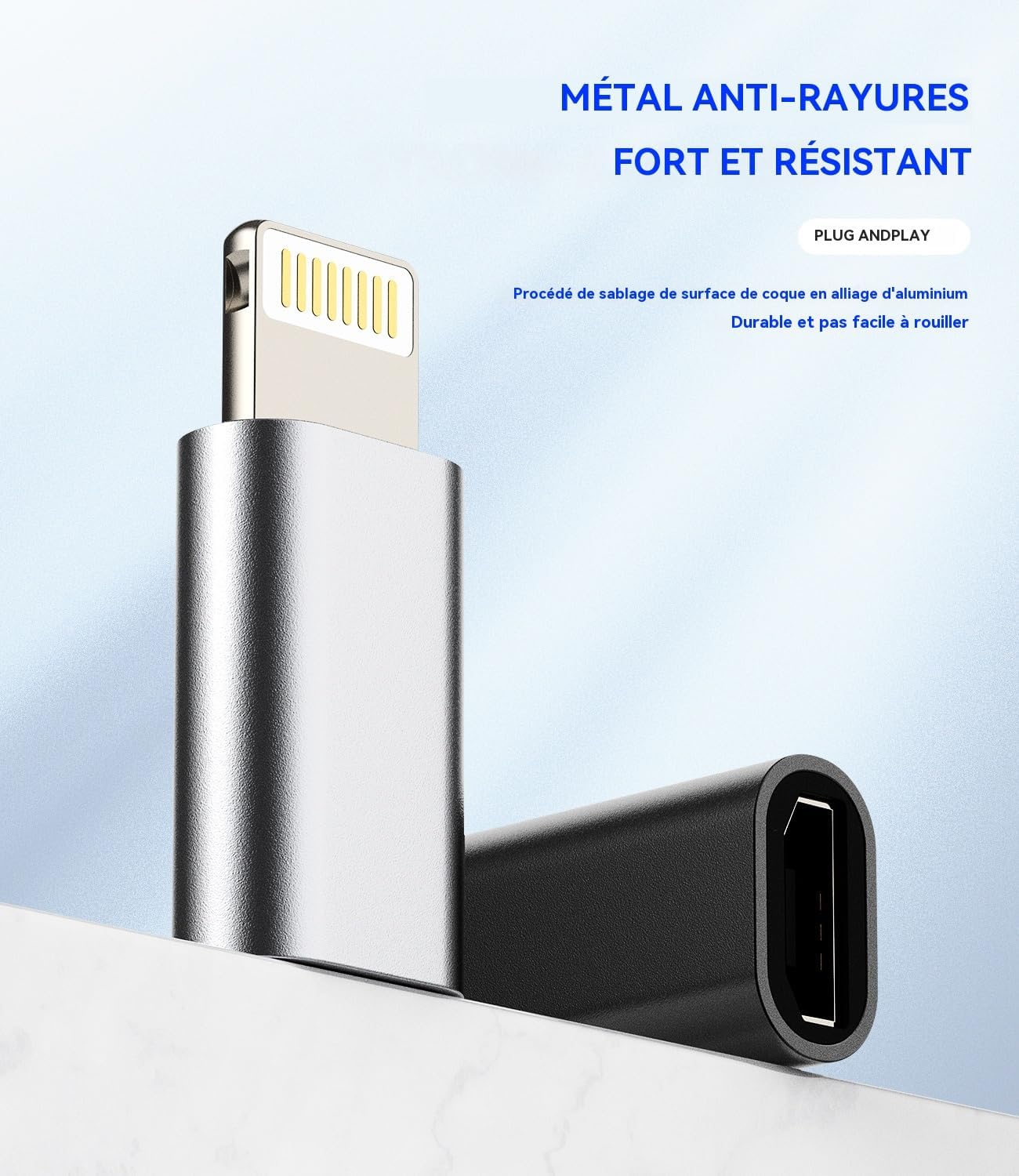 Adapter Micro USB do Lightning Apple MFi Certified iPhone 14 13 12 11 Pro Max 3pack