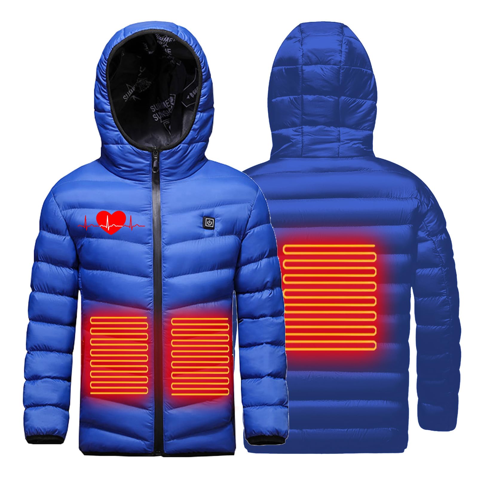 Niños Chaqueta Calefactable Chaleco calefactable para niños USB Chaquetas Calefactables Térmico Chaqueta de Plumas Calefactor 3 Zonas Calefactor Temperatura Ajustable para Invierno al Aire Libre Esquí