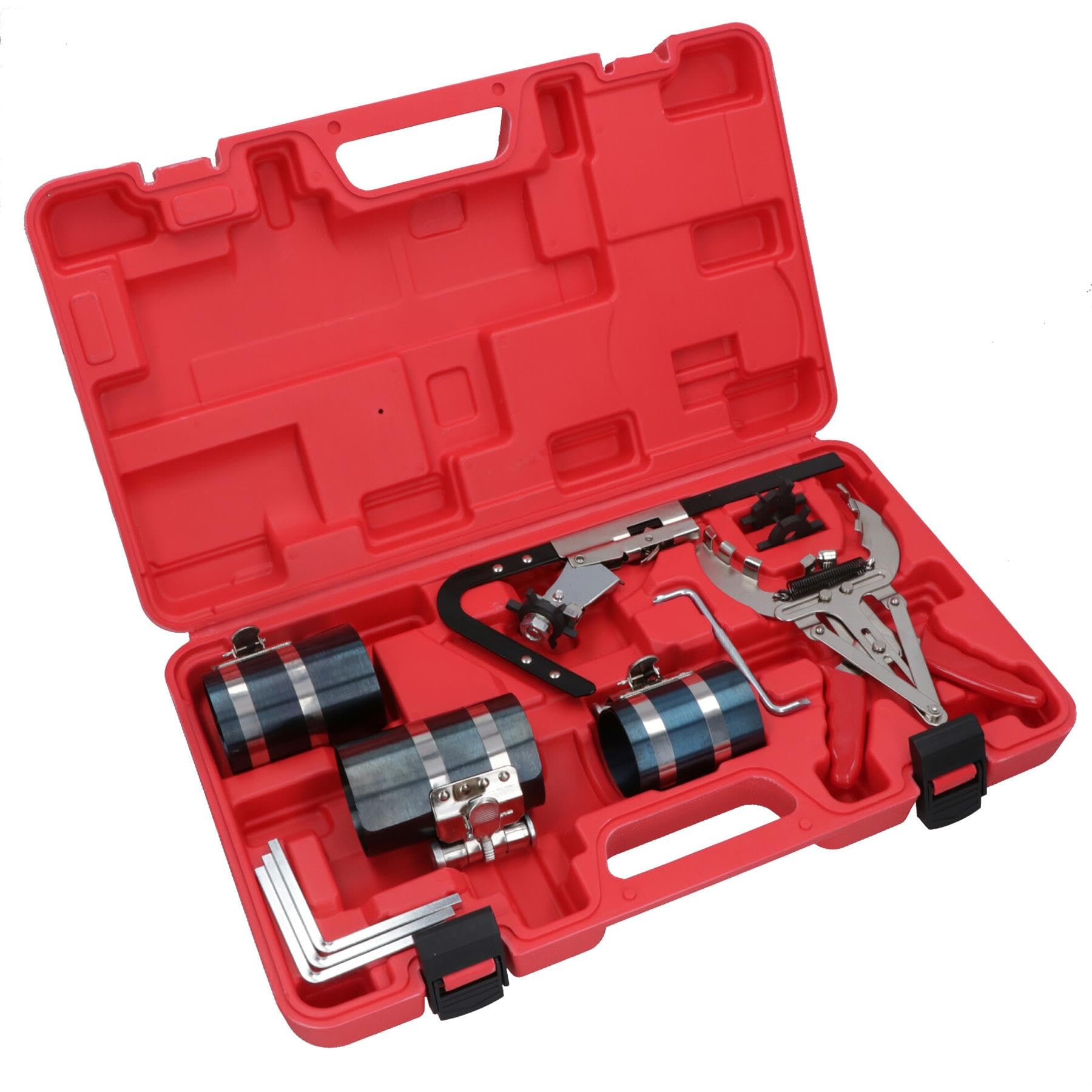 AB Tools Auto Piston Ring Compressor Cleaner Cleaning Service Kit Clamps + Pliers 11pc