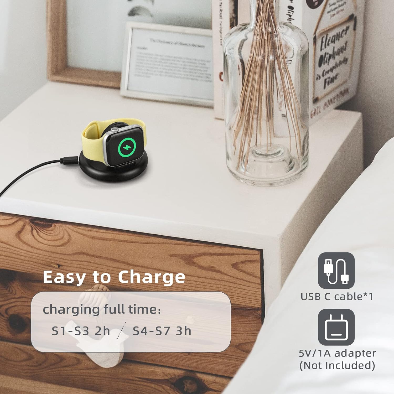 New Update Version Smart Watch Charger + Black Charger Stand for Apple Watch : Cell Phones & Accessories