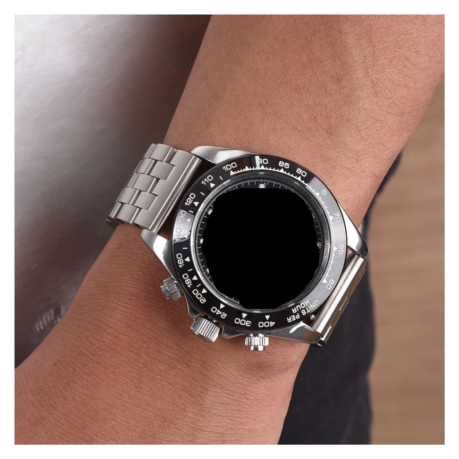 Cinturino di ricambio per orologio, in acciaio inox, 18 mm, 19 mm, 20 mm, 21 mm, 22 mm, 3 file