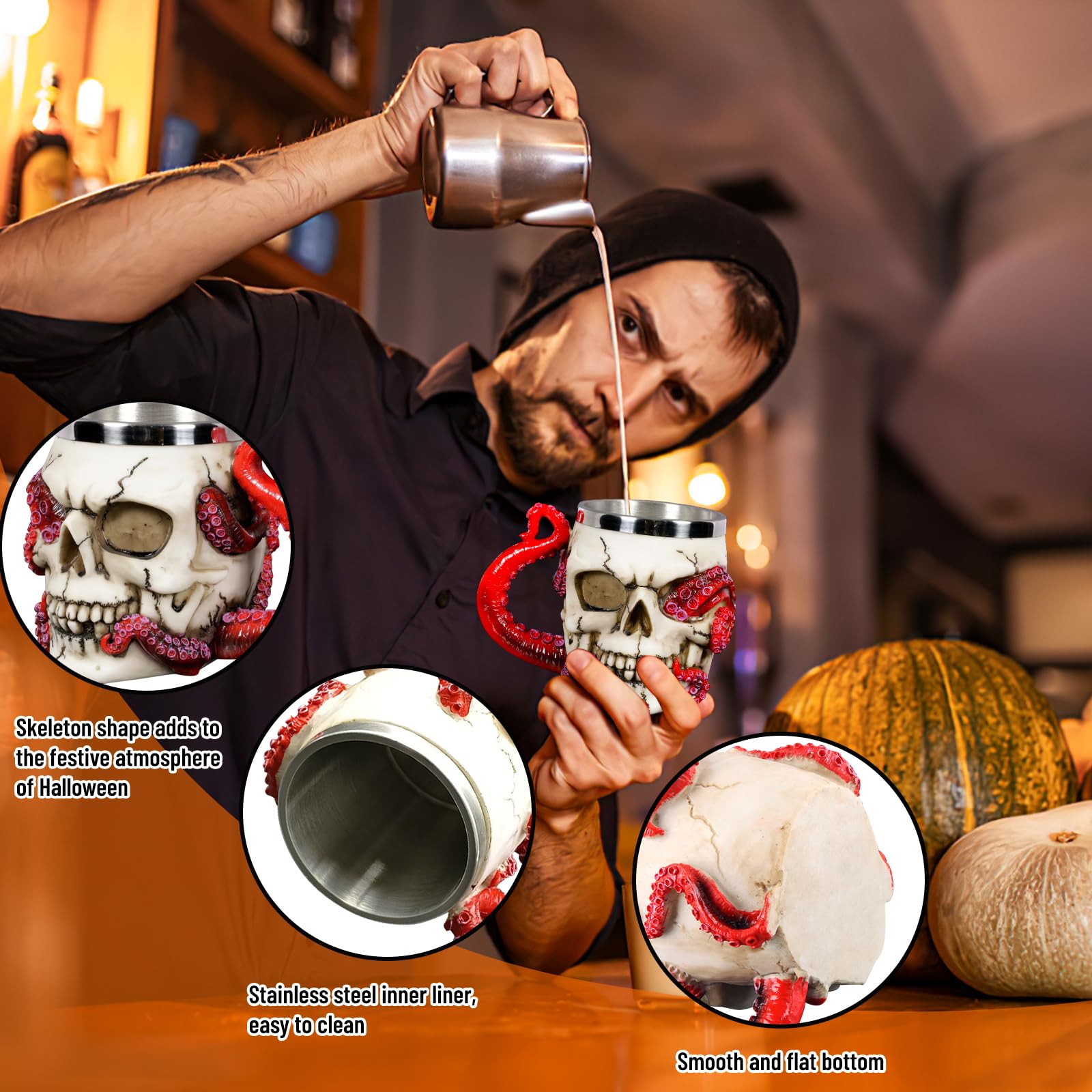 Bicchiere in vetro con coperchio e cannuccia GLASSIP - 400 ml | Gadget365