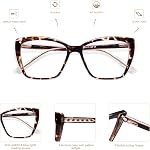 AMOMOMA Trendy TR90 Oversized Blue Light Reading Glasses Women,Stylish Square Cat Eye Glasses AM6031