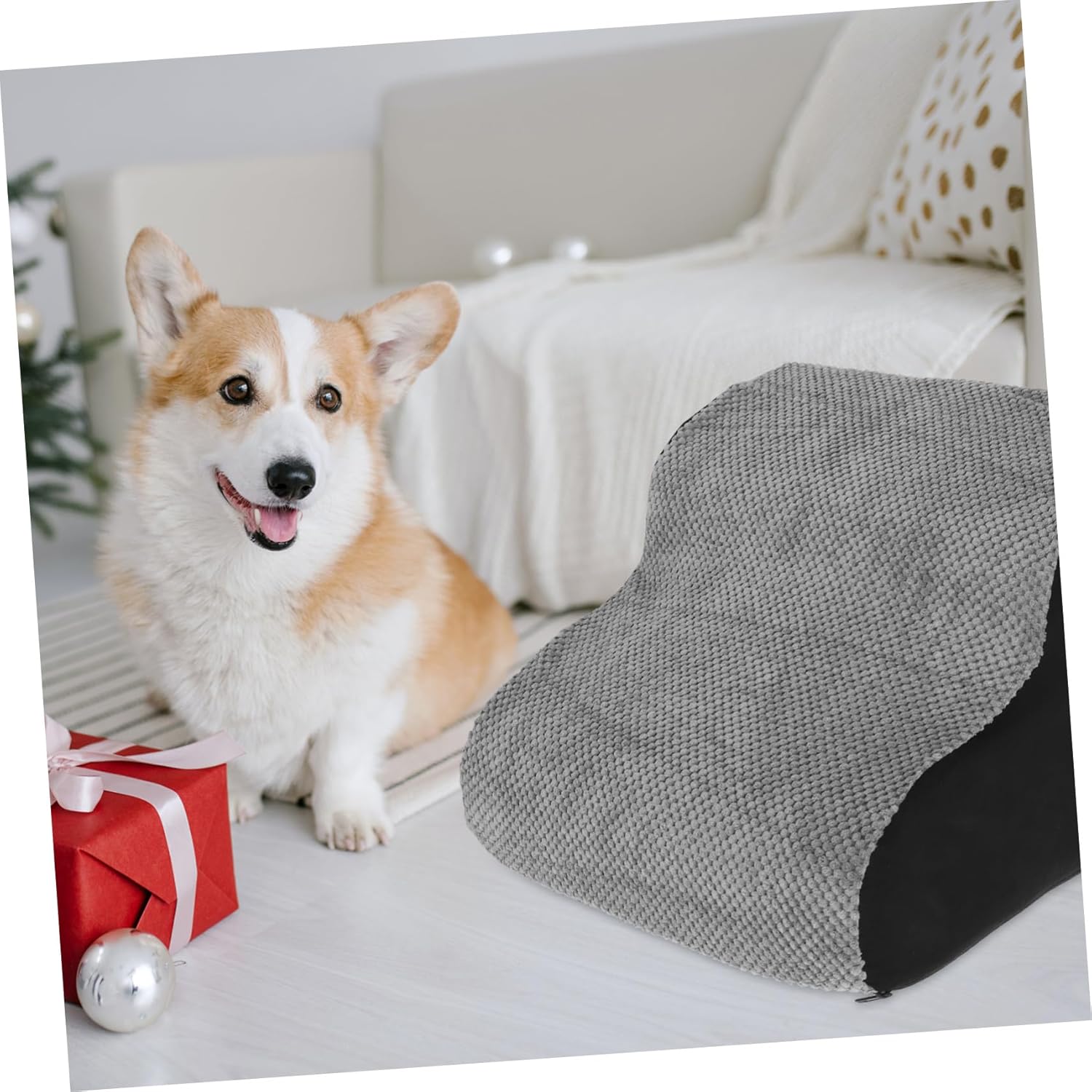 VICASKY Pet Stair for Dogs Portable Puppy Ramp Non- Base for Easy Climbing for High Beds and Material