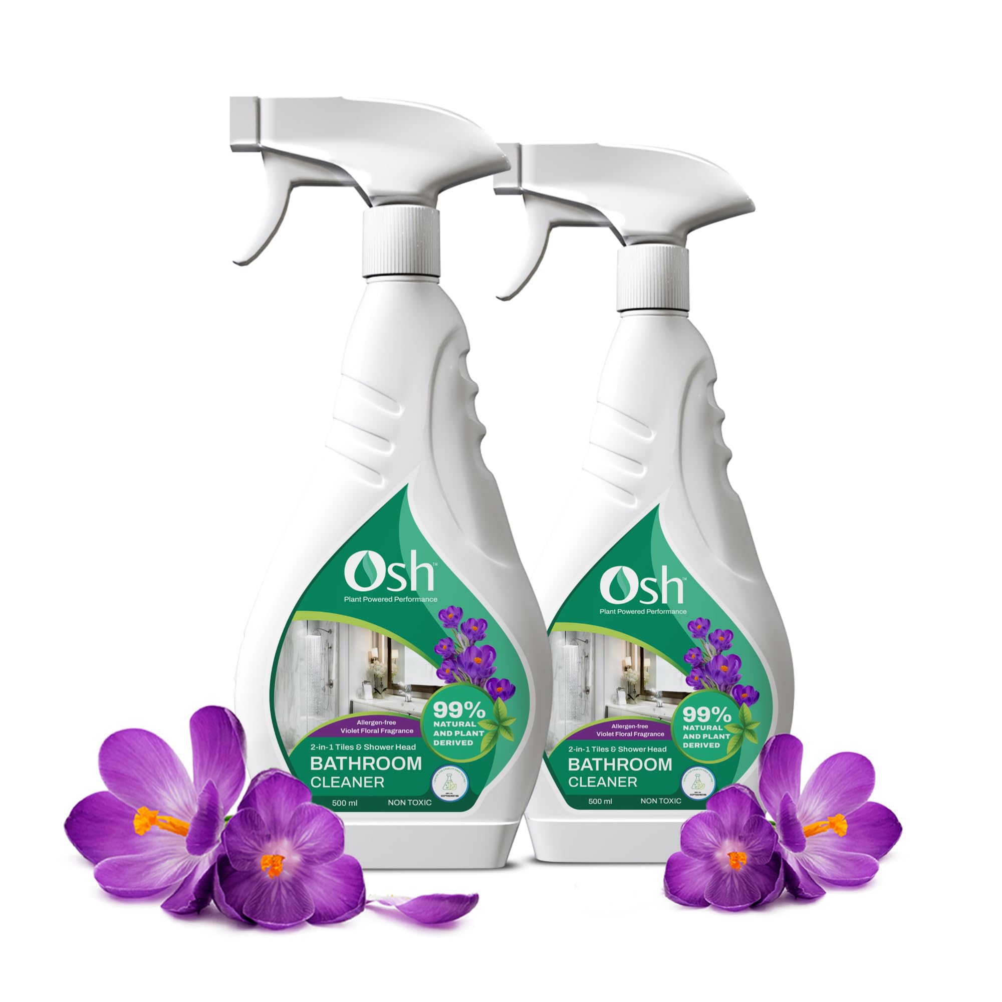 Osh 2-in-1 Bathroom Cleaner | 99% natural & plant-derived | Certified Non Toxic Bathroom Cleaner| 500 ml x Pack of 2 | Zero Toxic Acid fumes | Allergen-free fragrance | Natural Bathroom Cleaner (B0D635VTGB) Amazon Price History, Amazon Price Tracker