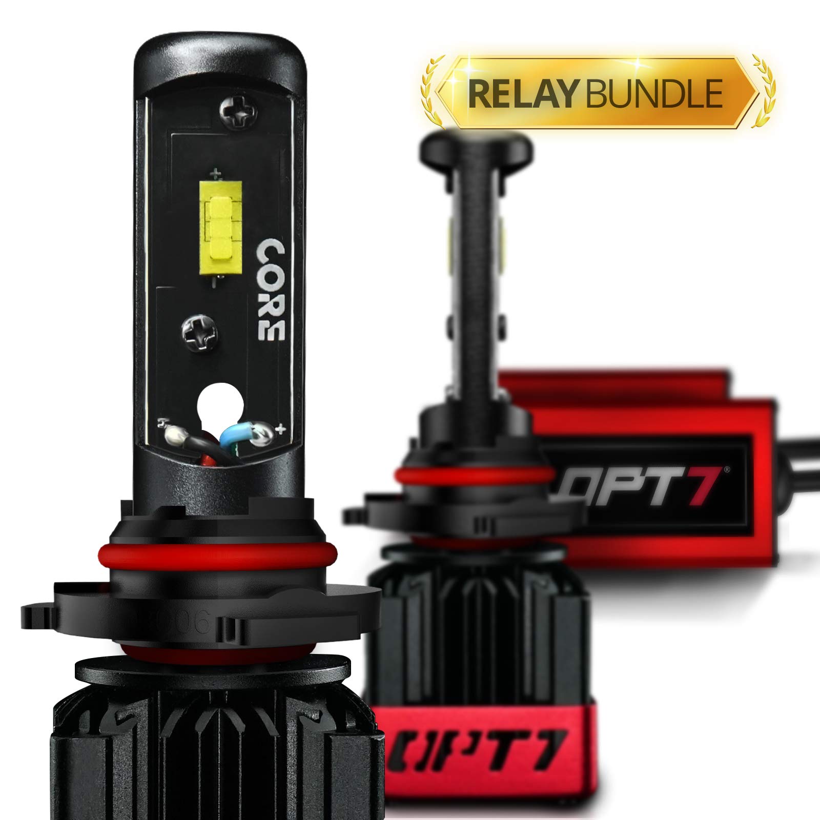 Buy OPT7 Fluxbeam CORE 9006 HB4 LED Headlight Bulbs with Relay Bundle ...