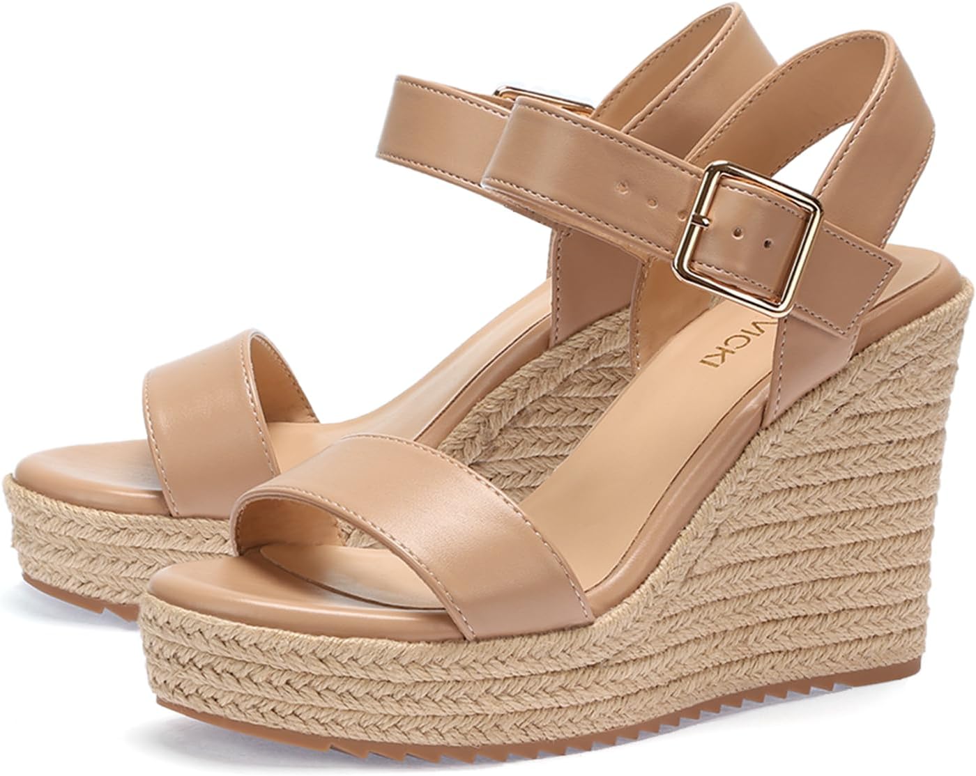VICKI·VICKI Women's Platform Sandals Wedge Ankle Strap Open Toe Sandals