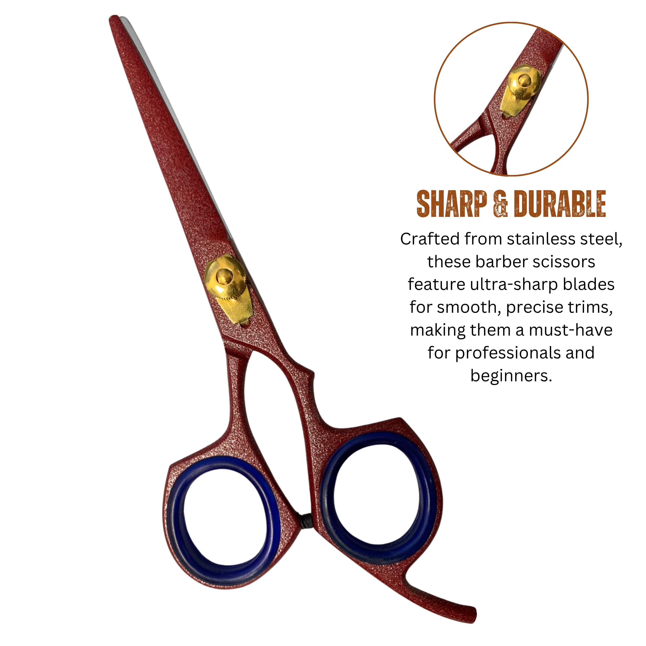 ASM® Professional Hairdressing Barber Hair Scissors, Heavy Duty Stainless Steel Sharp Hairdressing Scissors for Cutting Hair - Image 4
