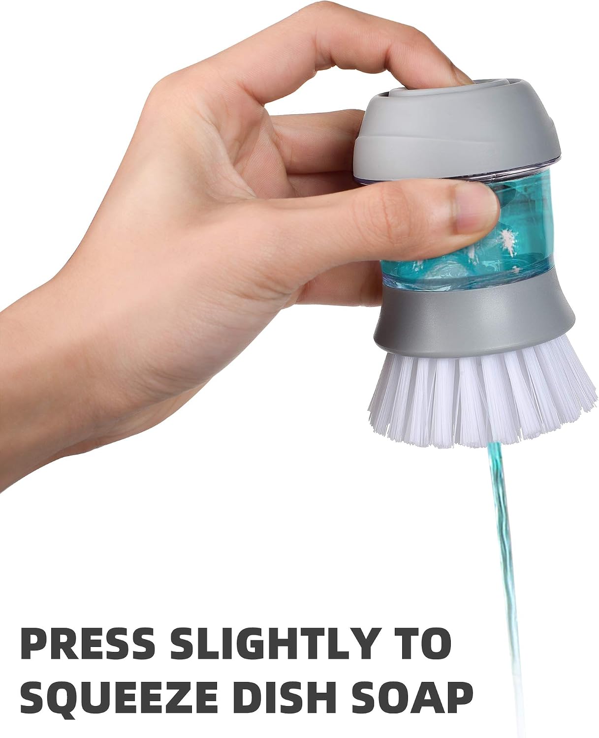 Soap Dispensing Palm Brush 2020 Kitchen Brush for Dish Pot Pan Sink Cleaning Mini Scrub Brush with Stand Dishes Scrub Brush Scrub Brush with Soap Sink Brushes for Kitchen 1pc