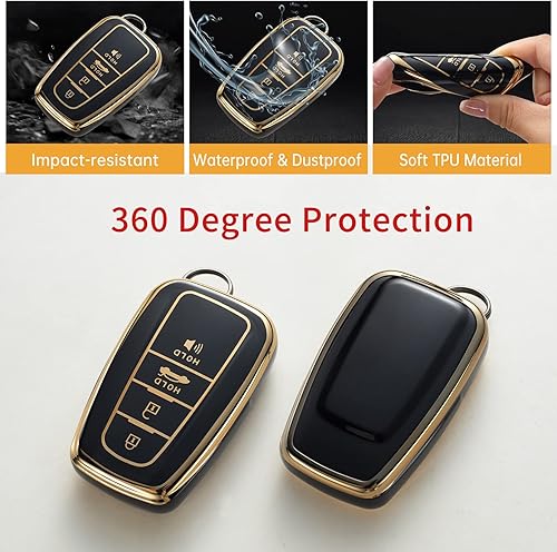 Miniatura 4 de Gematay Funda para llavero Toyota con cordón, funda protectora para llave de automóvil para Camry Highlander RAV4 C-HR Avalon Prius Corolla GT86