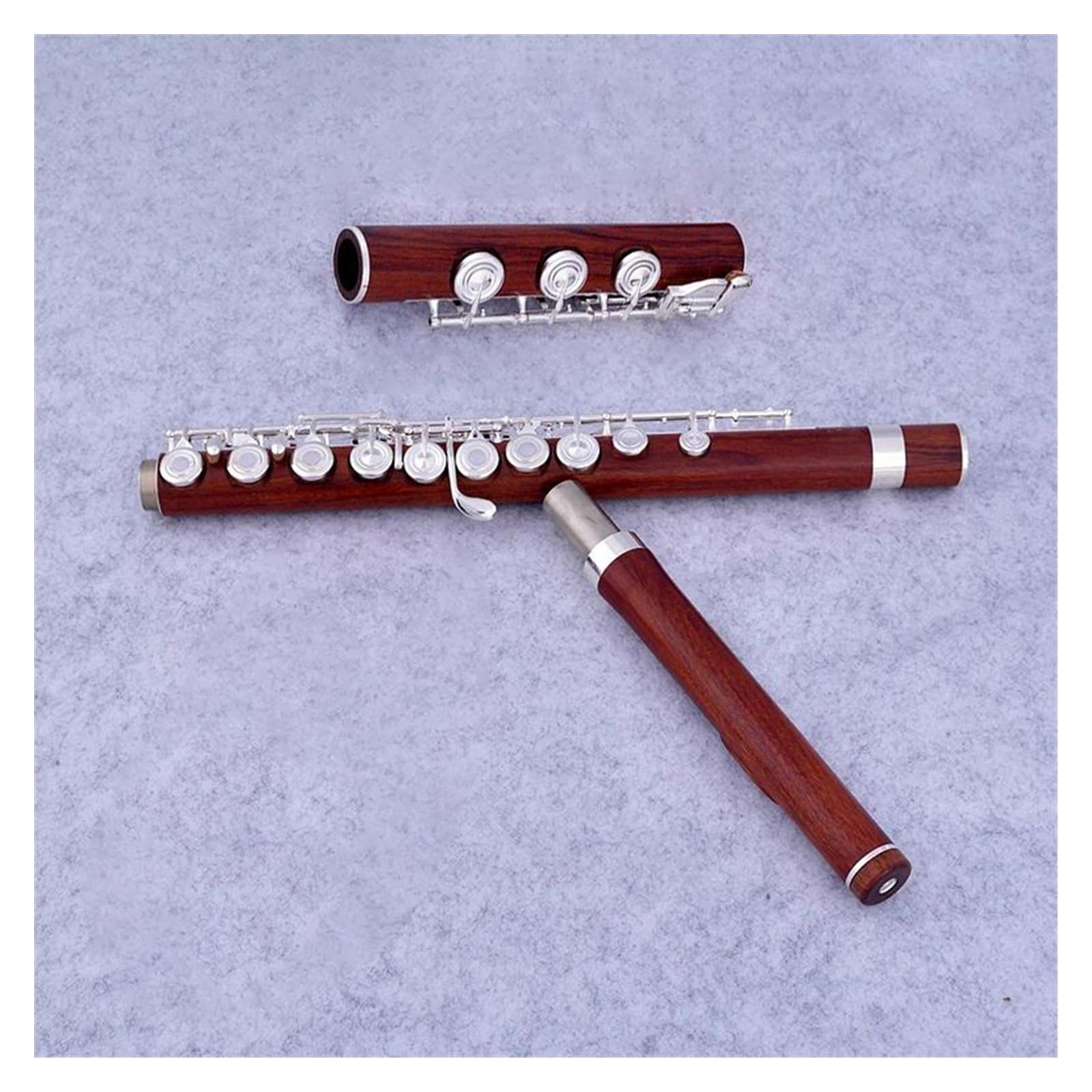 Flauta De Secoya, 17 Teclas, Llaves Chapadas En Plata Con Agujero Abierto, Llave E, Flauta De Madera Con Estuche Para Flauta Flauta Travesera para Principiantes