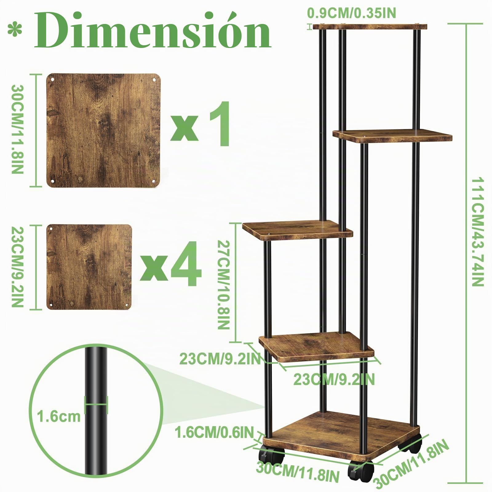 Soporte Plantas Interior De 5 Niveles, Estanteria Plantas