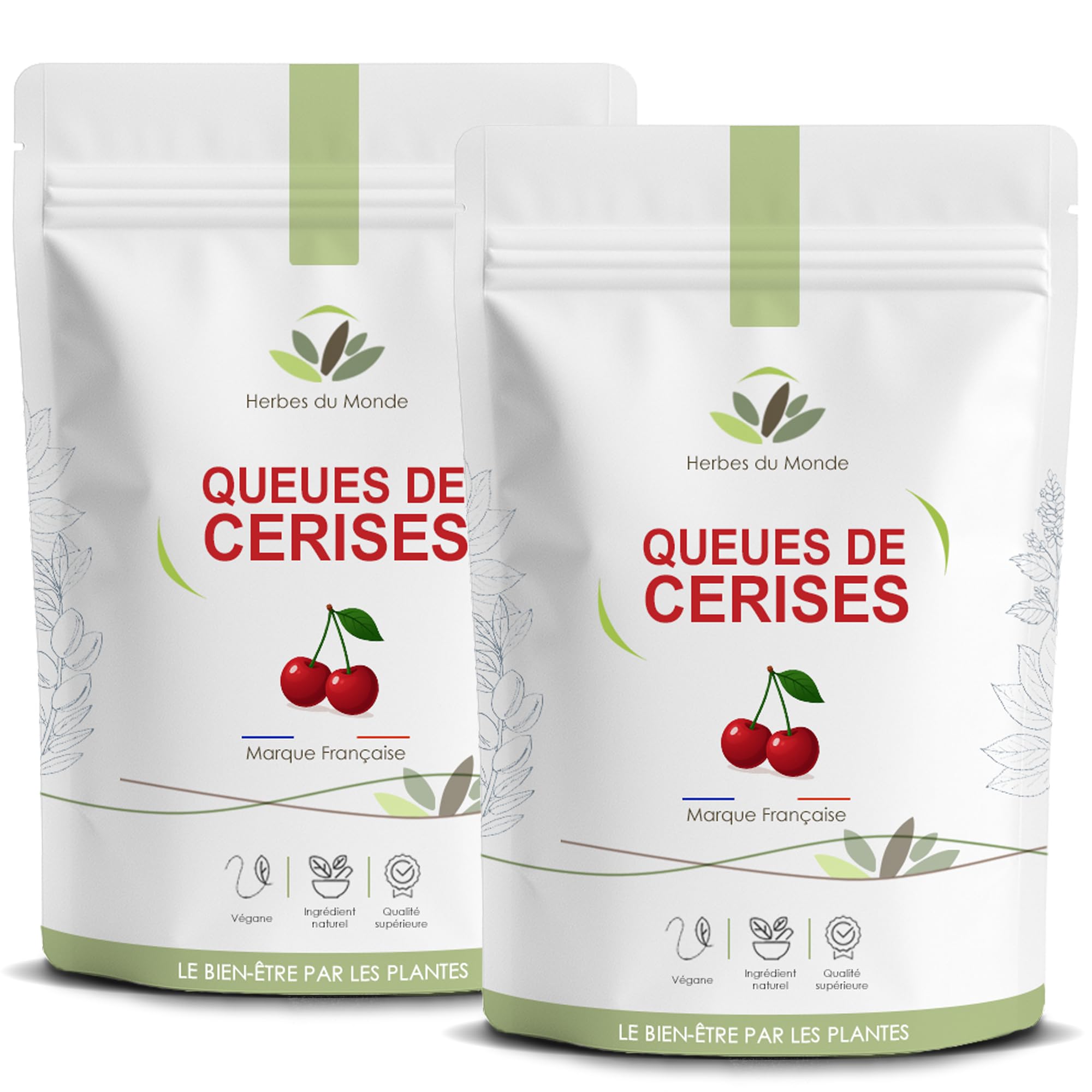 Herbes du Monde - Gambi di Ciliegia Tagliati 2 x 100 g - Lotto di 2 buste per infusione