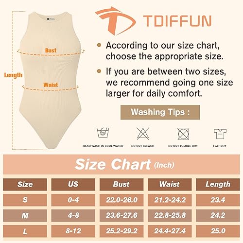 Miniatura 6 de TDIFFUN Body moldeador para mujer, con control de abdomen, sin costuras, acanalado, cuello alto, sin mangas, tanga moldeadora