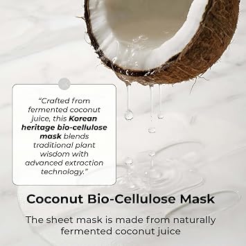 STARSKIN - Premium Korean Skin Care Bio-Cellulose Face Mask - Formulated with Fermented, Vitamin-Rich Coconut Juice - Soaked in Creamy Serum infused with Diamond Dust and Rare Botanicals - 40g, 1.4 Oz