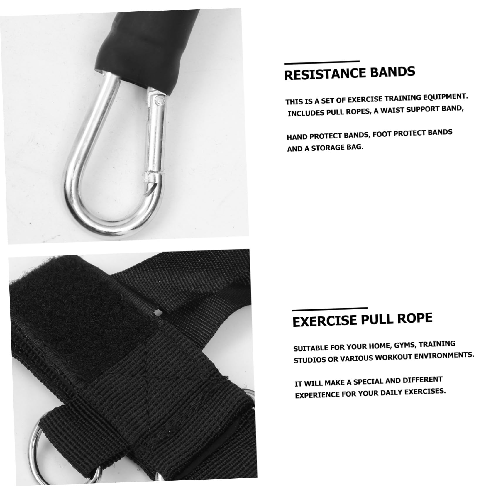Garneck 1 Set Cuerda Elástica para Ejercicios Bandas de Resistencia Ajustables para Fuerza Muscular Entrenamiento de Piernas y Boxeo