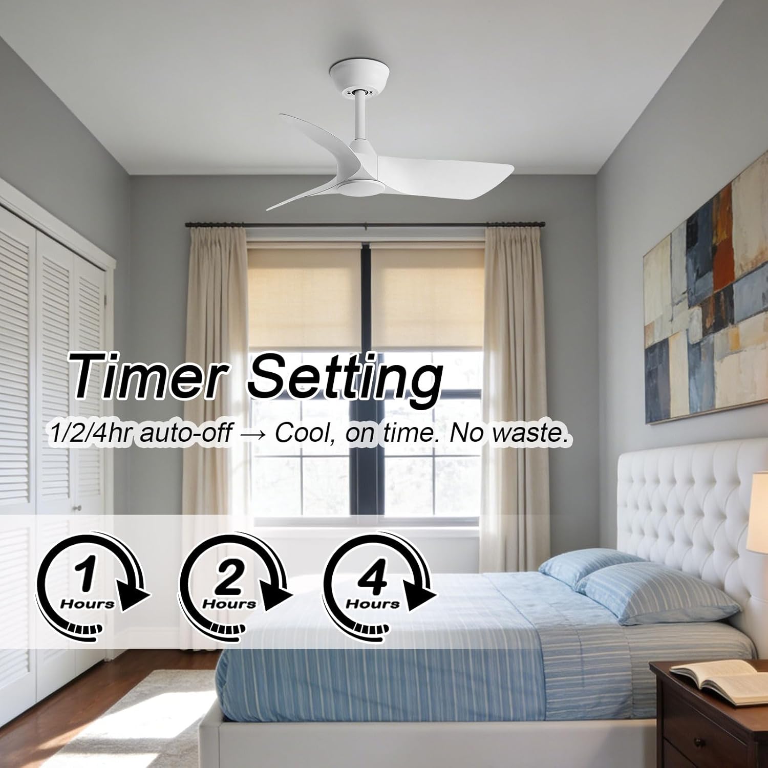 Small Ceiling Fan No Light Indoor/Outdoor Quiet 30in Ceiling Fan Without Light Remote Control 6-Speed Ceiling Fans 3 Blades For Patios Living Room Bedroom