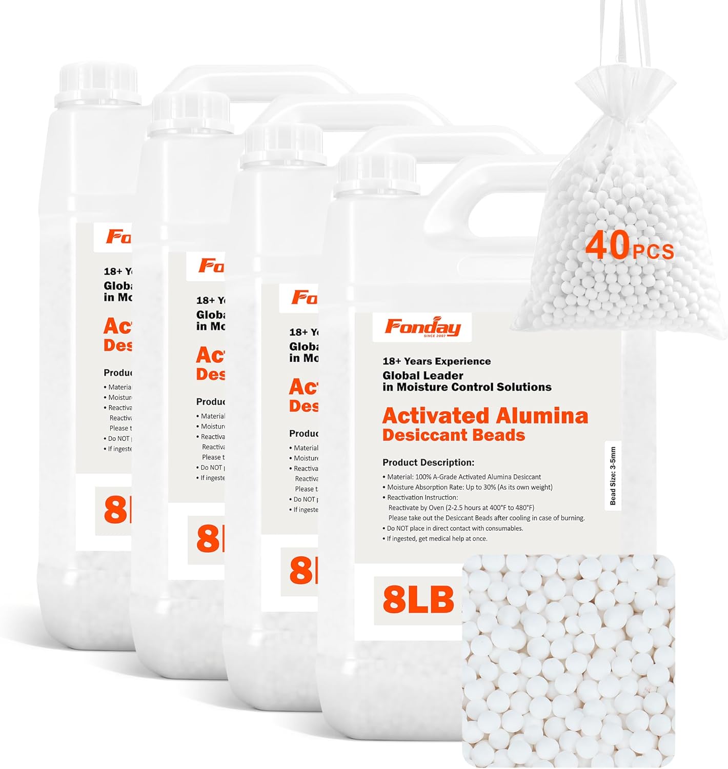 4LB Fonday Filament Drying Desiccant Activated Alumina More Powerful Rechargeable Dehumidifiers Moisture Absorber | Prevent Wet Filament |