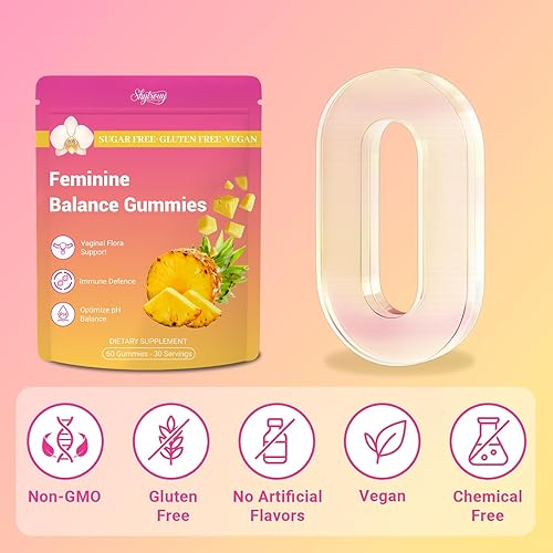 Miniatura 6 de Gomitas de equilibrio femenino prémium para mujeres, probióticos vaginales, equilibrio de pH y defensa inmunológica para la salud femenina, sabor a