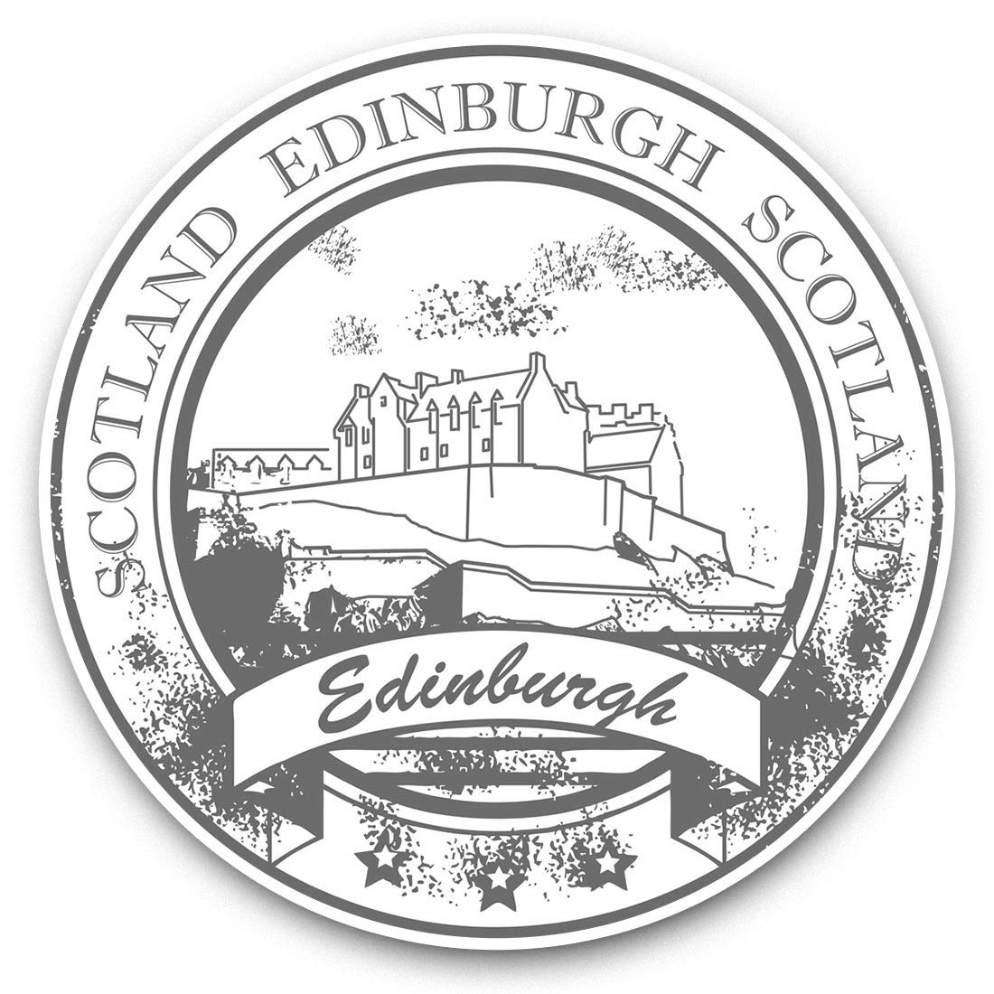 Destination Vinyl Ltd Bw Amazing Edinburgh Scotland 39813 2 X 30Cm Vinyl Stickers - Amazing Edinburgh Scotland Decals 39813