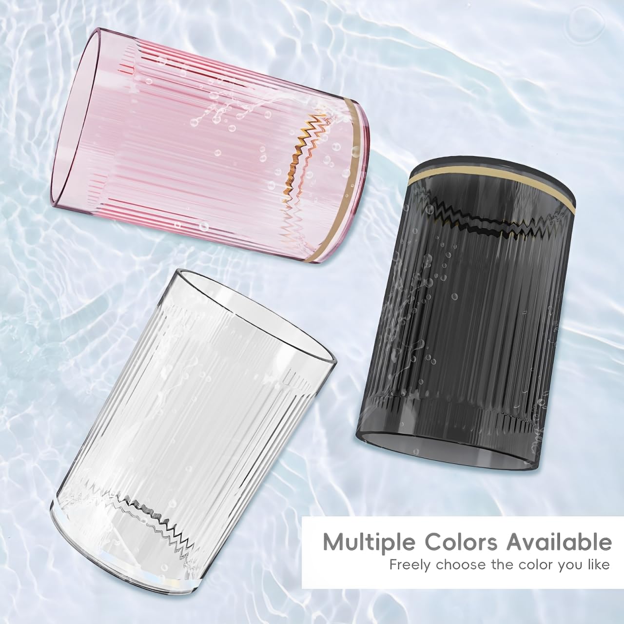 Xpieoyrm 3 Vasos de Cepillo de Dientes de baño, Vaso de Enjuague bucal, Vaso de Cepillo de Dientes irrompible, Vasos de Dientes de Plástico Reutilizable, para Adultos, Adolescentes y niños