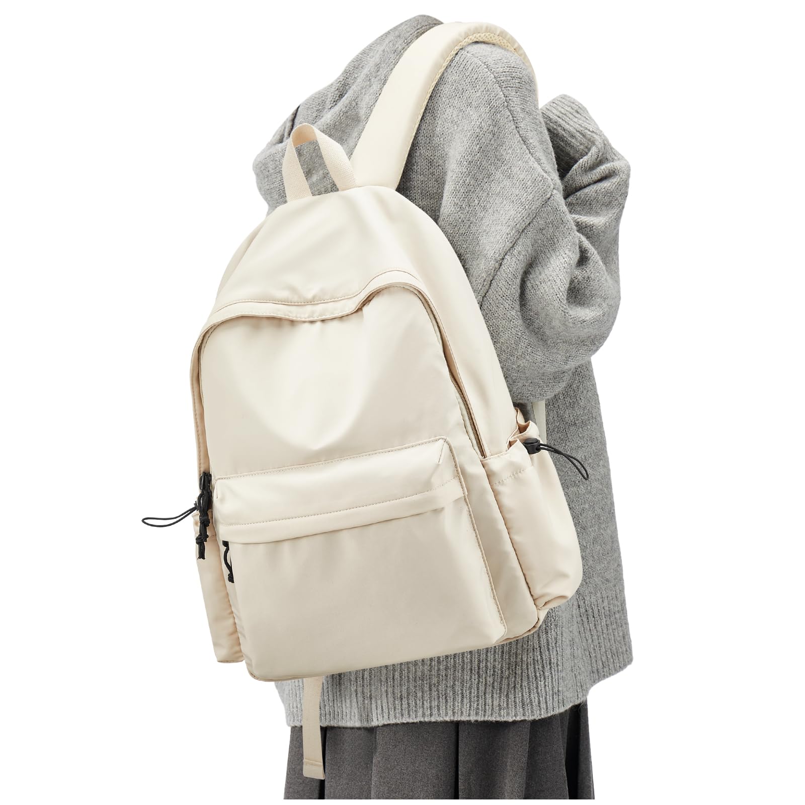 White Large Bookbags For Teen Girls Boys Waterproof College Backpack Middle School bags Lightweight Travel Rucksack Casual Daypack Laptop Backpacks