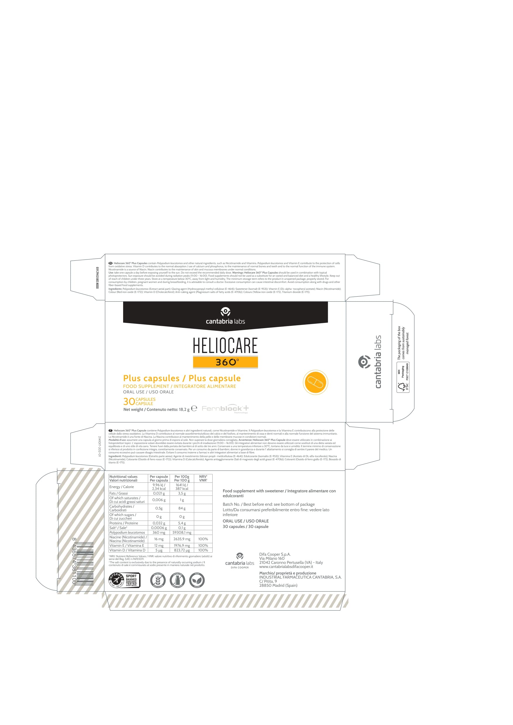 HELIOCARE 360° Plus Capsule Integratore Alimentare 30 capsule