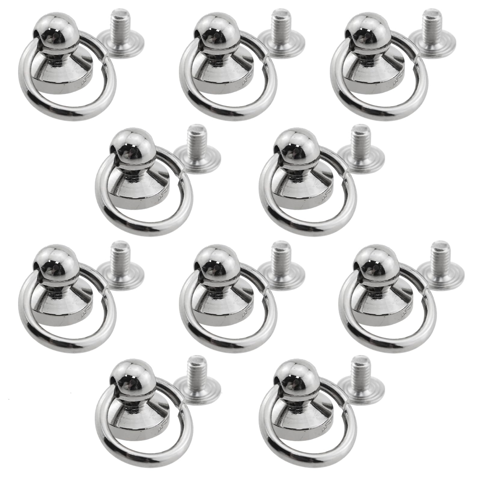 Caishun 10PCS 10mm Silver DIY Leather Craft Rivets Metal Screw Rivet Luggage Hardware Buckle Lugs Accessories for Wallet Handbag Mobile Phone Case Decoration