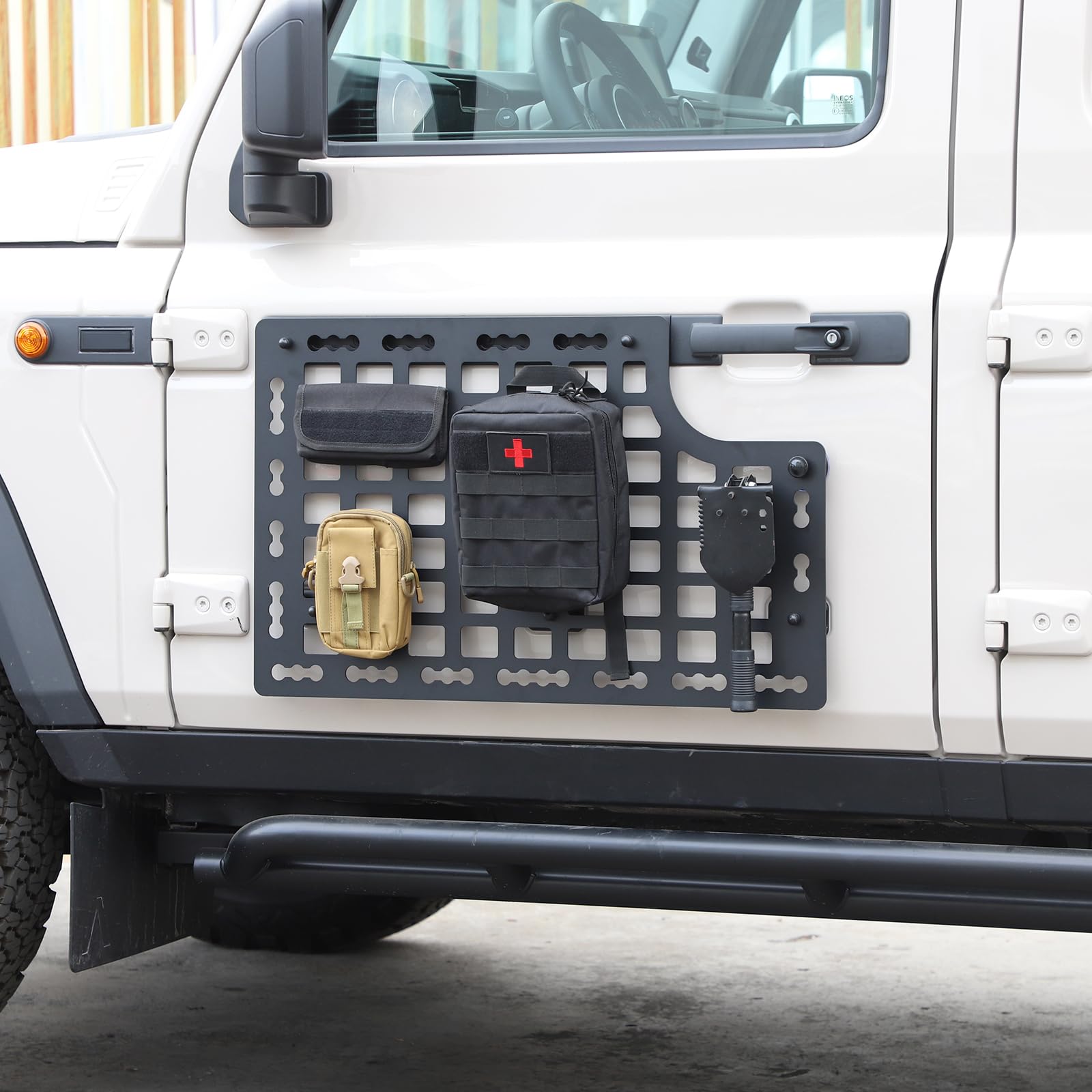 Car Door Cargo Storage Rack Shelf Compatible with INEOS Grenadier 2020-2024 Front Rear Car Door Multifunctional Organizer Mount — view 3