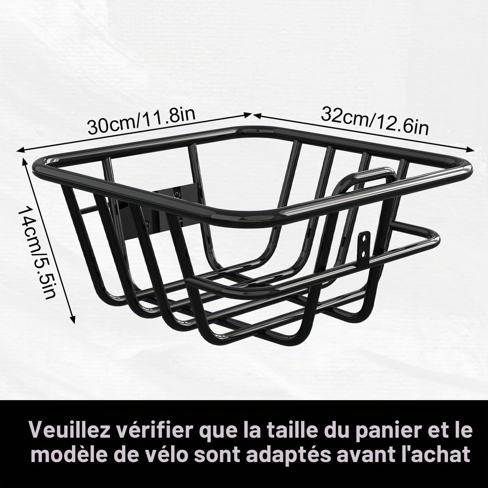 HITWAY Panier Avant pour vélo, Panier pour vélo, imperméable, Facile à Installer, Panier pour vélo, métal Noir