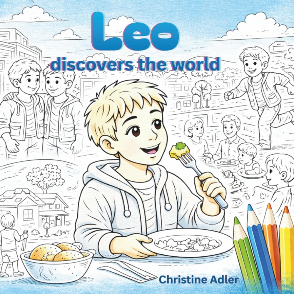 Leo Discovers the World: A Gentle Coloring Book with Everyday Scenes for Children