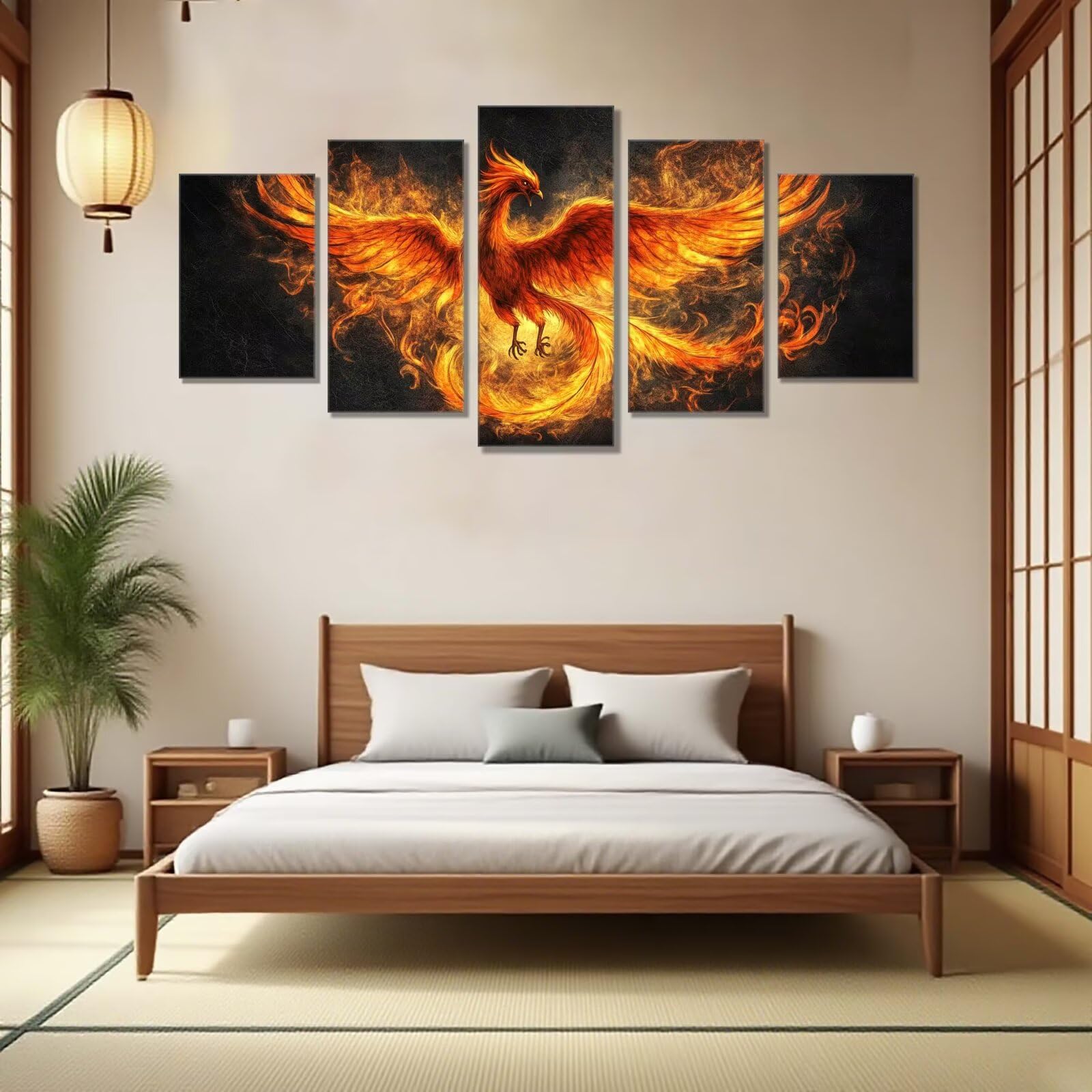 Diament Malarstwo 5 sztuk Zwierzę Feniks Diament Malarstwo Dorośli DIY DIY Dzieci Ścieg krzyżykowy, Zestaw do haftu Początkującego, Obrazy Dekoracja Salon Nowoczesny Prezent Kobiety 225 x 113 cm J7s