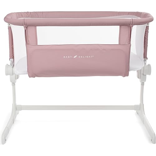 Baby Delight Beside Me Dreamer Bassinet | Bedside Sleeper & Baby Bassinet | 6-Position Height Adjustment | 100% GOTS Certified Organic Cotton Fabric | Organic Rose