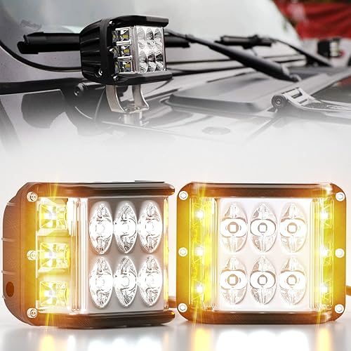 PSEQT Disparador lateral de cápsula de luz LED, luz estroboscópica dual LED todoterreno, luces de trabajo de advertencia de emergencia, barra de PSEQT Disparador lateral de cápsula de luz LED, luz estroboscópica dual LED todoterreno, luces de trabajo de advertencia de emergencia, barra de