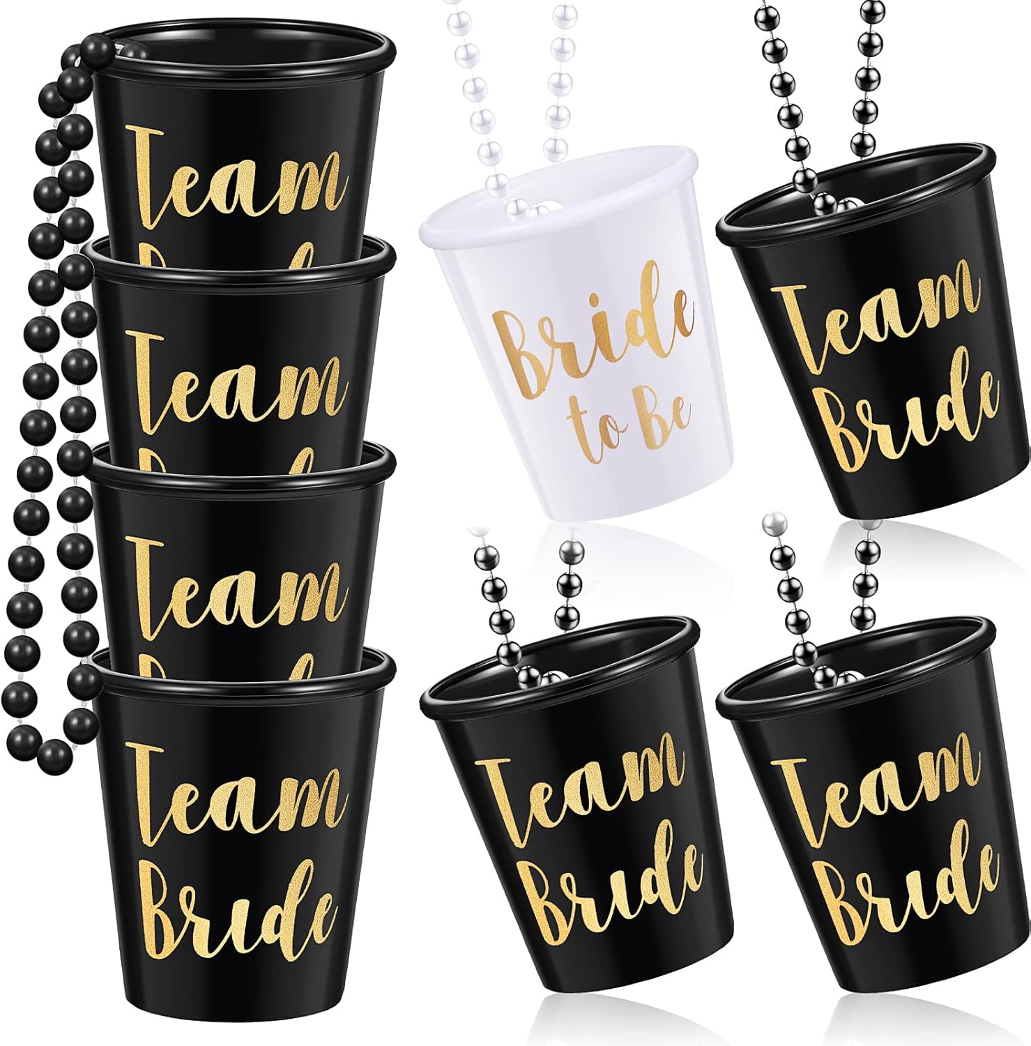 Boao 8 Pieces Bride Shot Necklace Glass, Bachelorette Shot