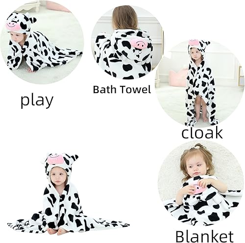 Miniatura 6 de Manta con capucha para niños pequeños, toallas con capucha, suave y acogedora manta de franela