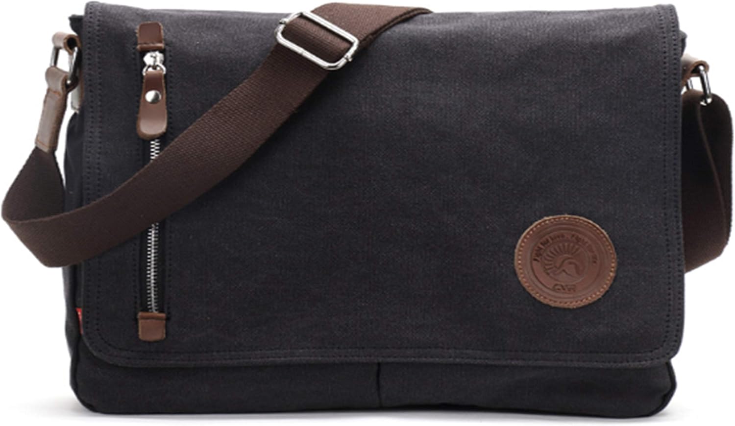 Mens Messenger Bag Waterproof Canvas Leather Bag 14 Inch Vintage Waxed Crossbody Bag