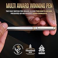 Vista 8 de Scriveiner - Bolígrafo de bola cromado plateado – Impresionante pluma de lujo, chapado en oro real, repuesto de tinta Schmidt, el mejor juego