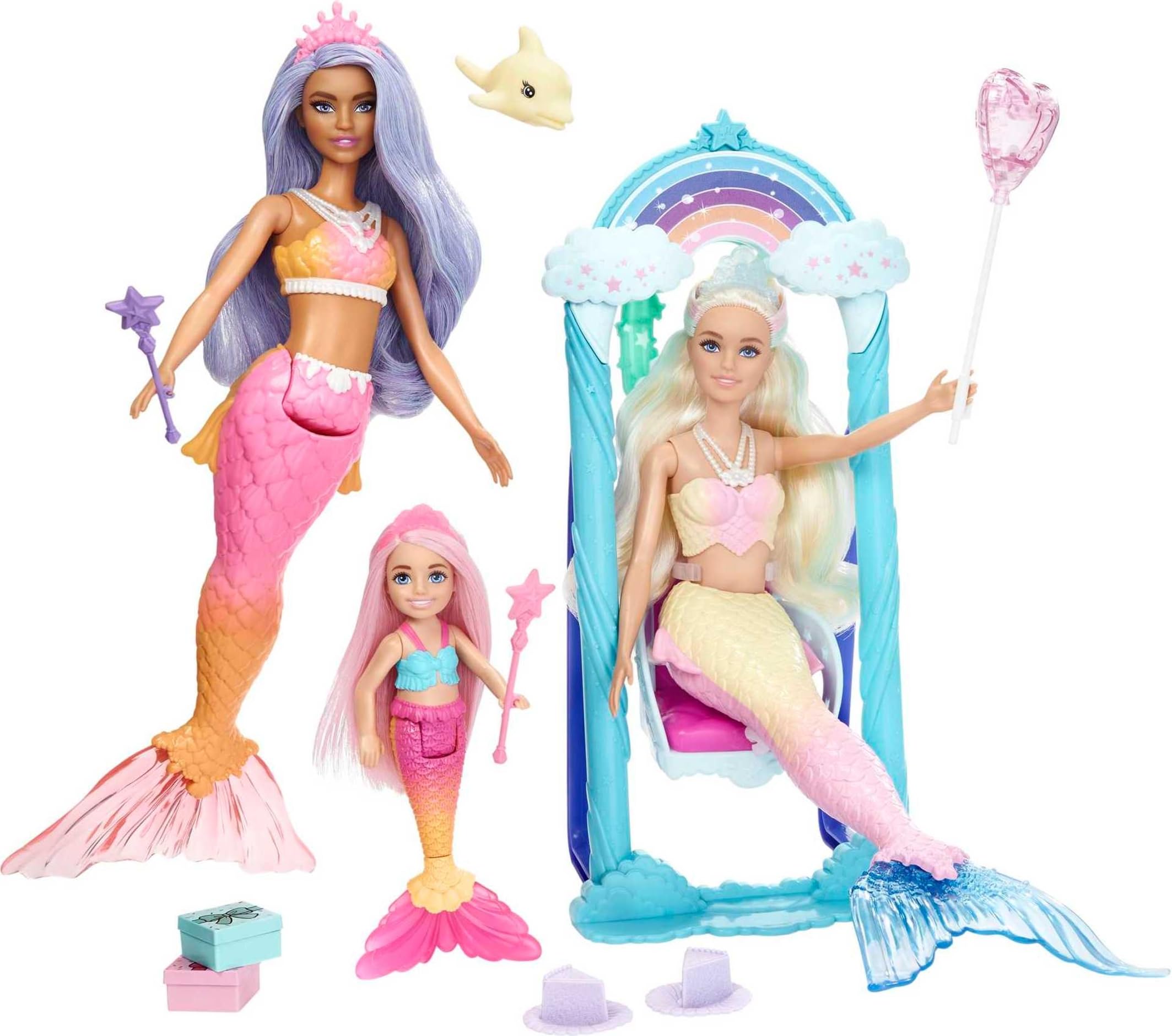 Mermaid Play Set with 3 Mermaid Dolls