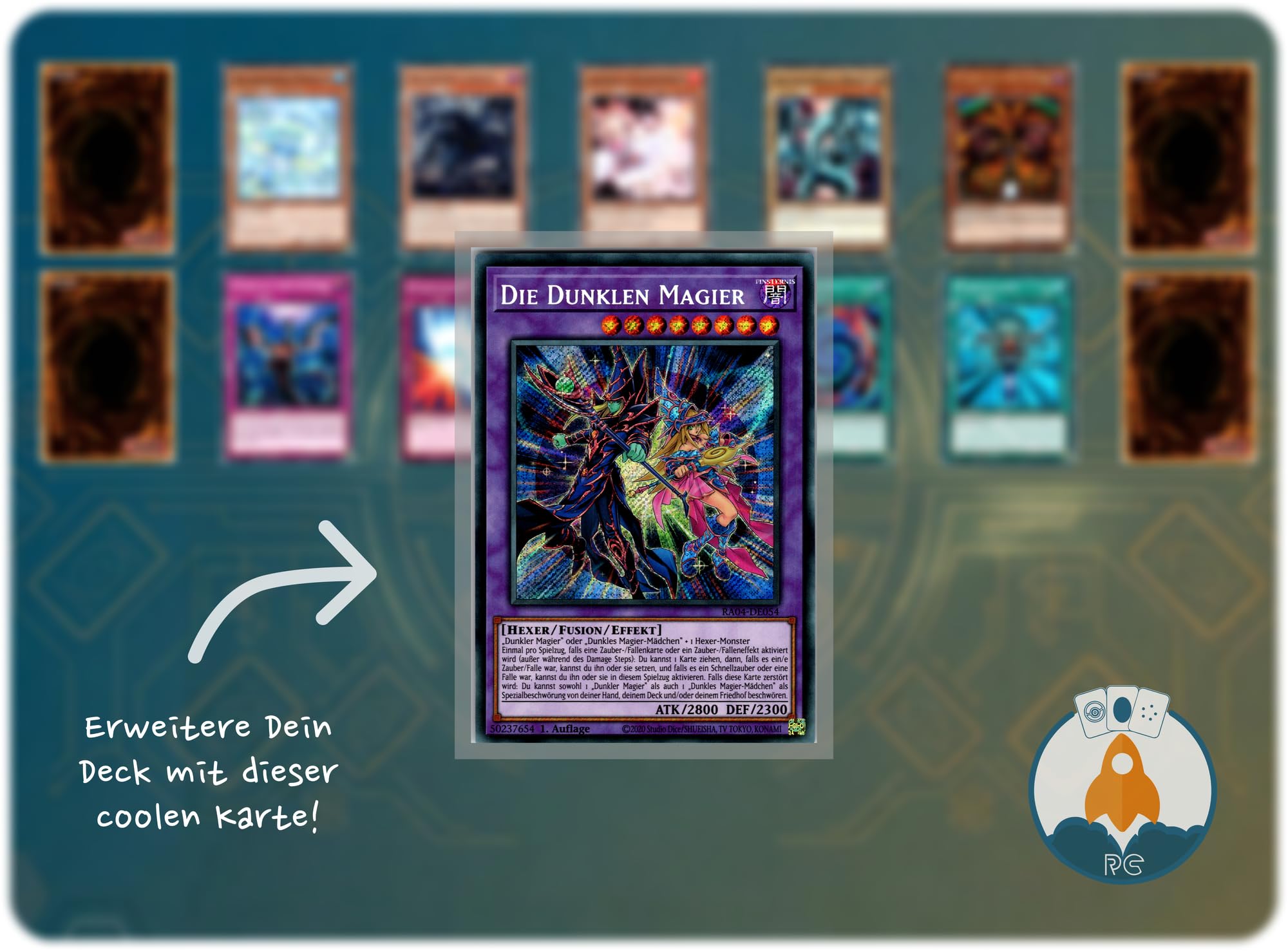 Die Dunklen Magier - RA04-DE054 - Secret Rare - 1. Auflage - Deutsch - Yugioh - Quarter Century Stampede - mit RC-Fieldcenter