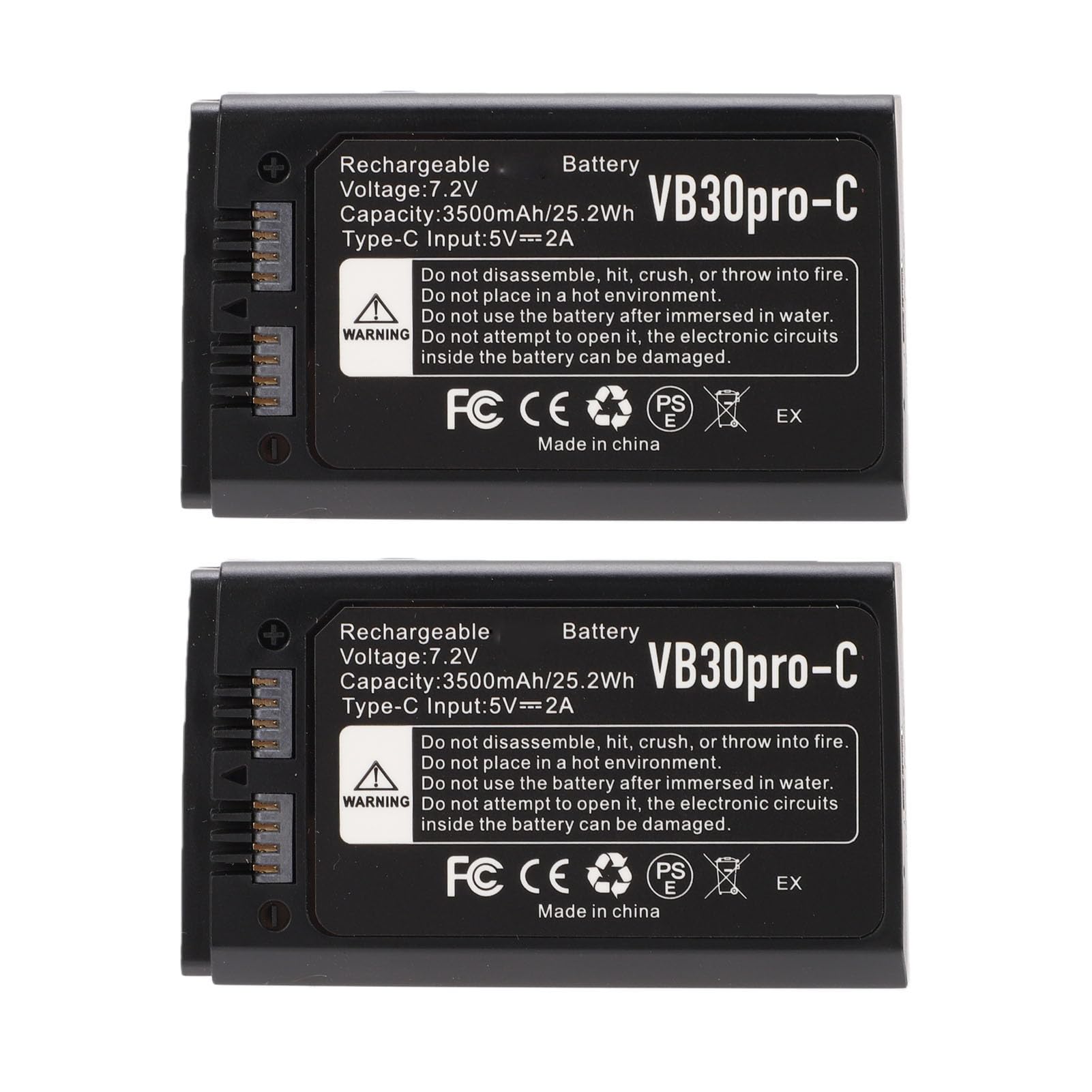 Diyeeni Paquete de 2 Baterías de Flash de Cámara de Iones de Litio de 3500 MAh, para V1 V1Pro V850II V860II V860III AD100 Pro con Reemplazo de Flashes de Cámara