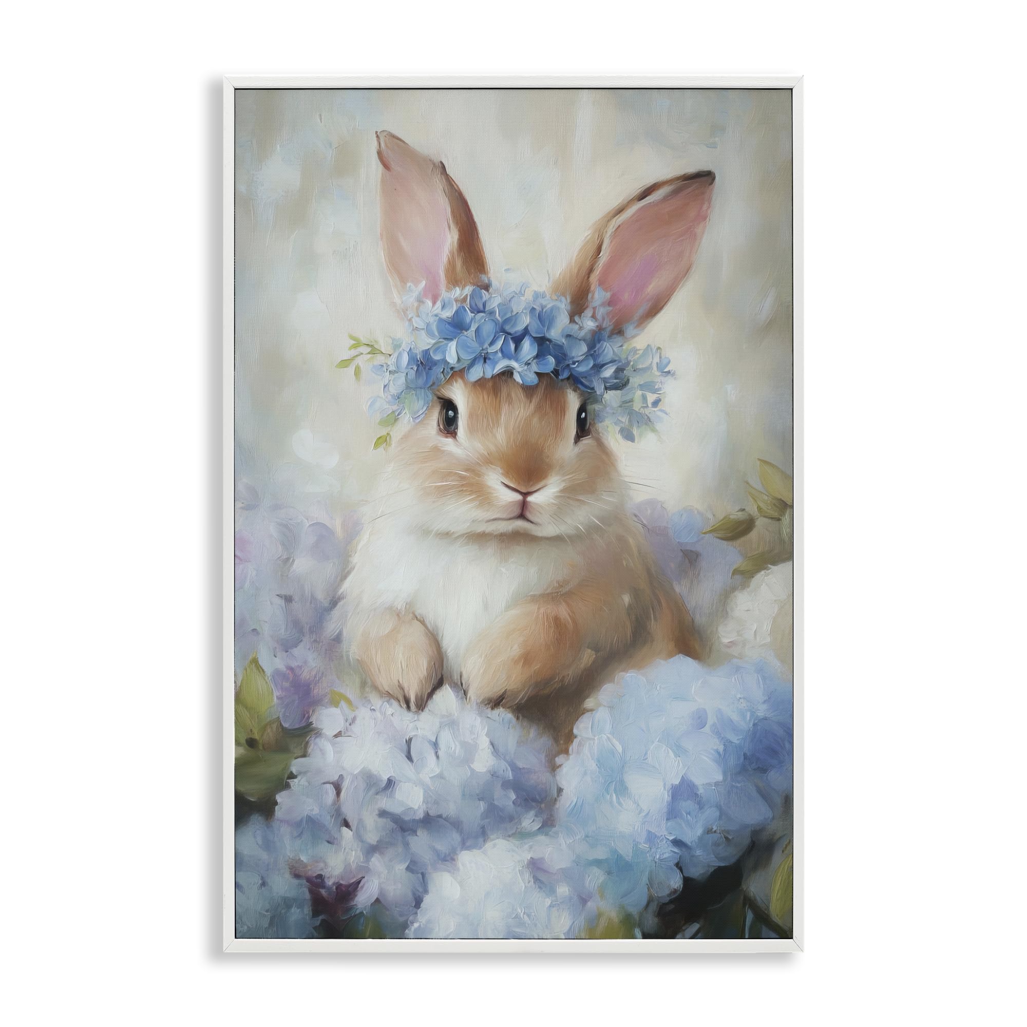 Stupell Industries 'Bunny In The Blossoms', Framed Giclee Art, White, 12 x 18 Inches, Easy to Hang and Sturdy, Made in USA, by Tina LeCour
