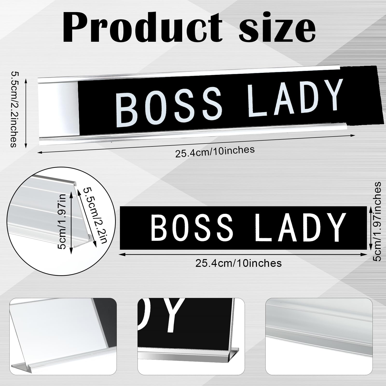 Funny Desk Signs For Office – 6 Pack Of Humorous Nameplates With Gold Letters, 10 X 2 Inches, Great Manager Gift