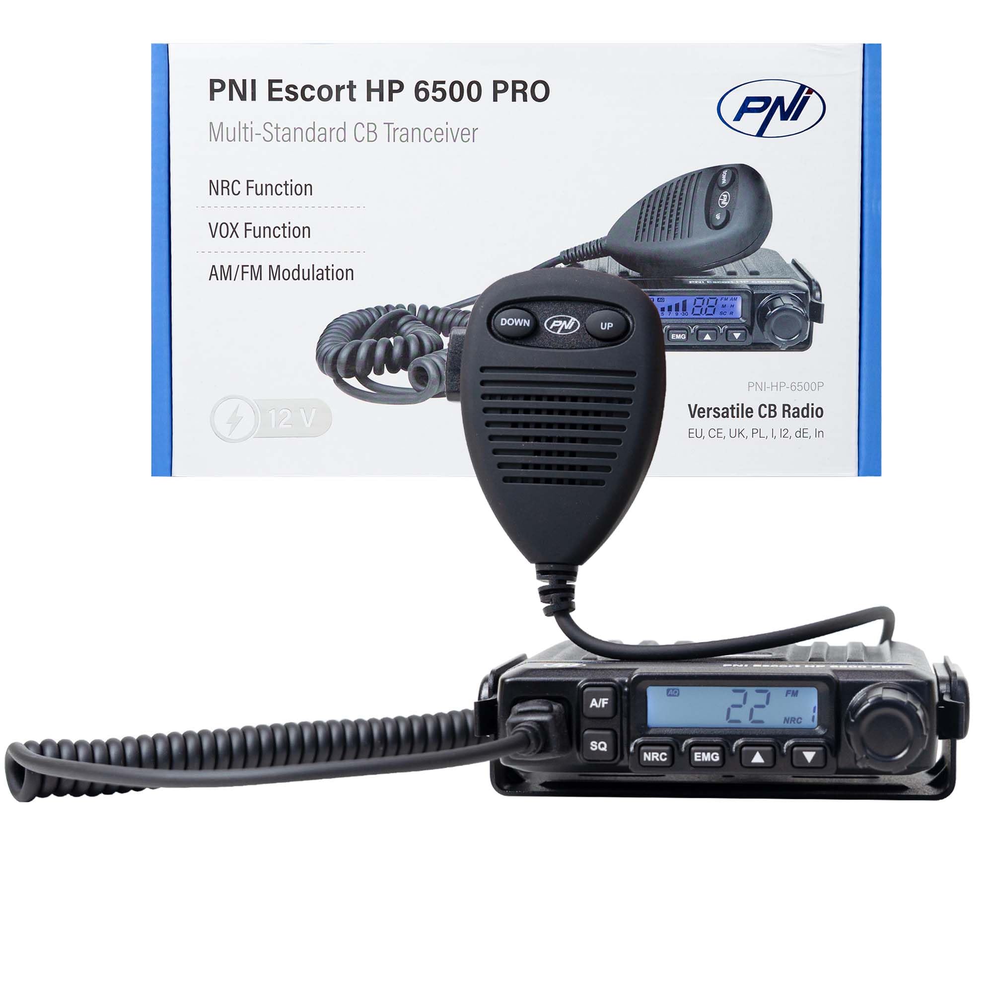 Radio CB PNI Escort HP 6500 PRO Multi-Standard VOX NRC 4W AM-FM 12V SQ ASQ