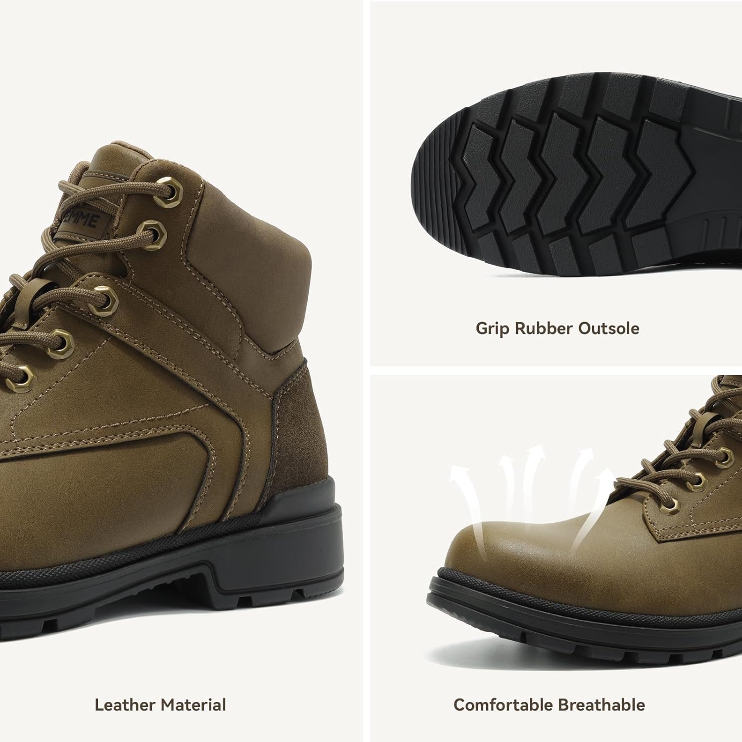 ANJOUFEMME Winter Hiking Boots Men Waterproof, Warm Work Trekking Boots for Men - Image 5