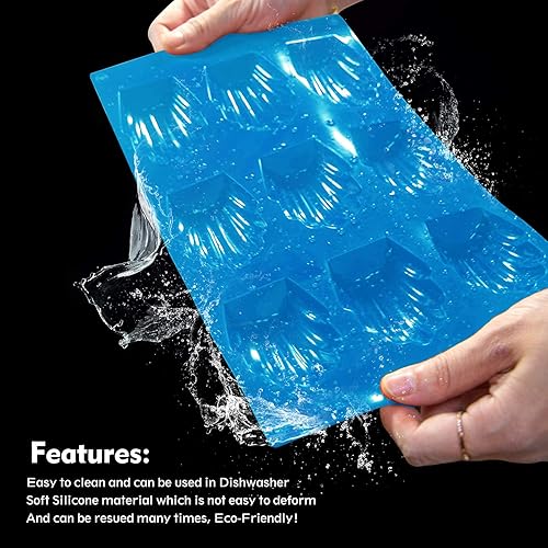 Vista 3 de Dioycli 2 moldes de silicona Madeleine para galletas Madeline con 9 cavidades, molde antiadherente para hornear para hacer galletas, pasteles, dulces