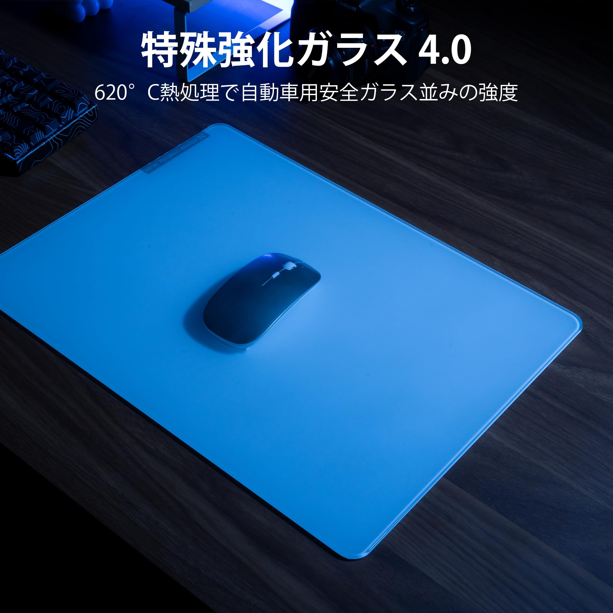 Amazon.co.jp: XVX ホワイト ガラスゲーミングマウスパッド 大型