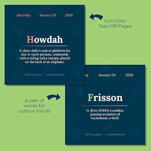 Miniatura 3 de Calendario diario de la palabra del día 2026  Calendario de escritorio diario con 365 palabras y definiciones nuevas e interesantes para todos los