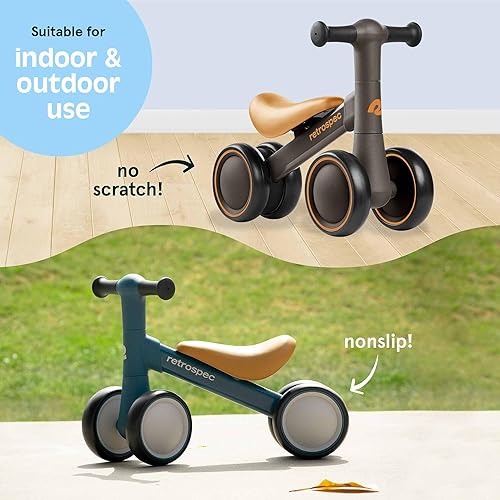 Miniatura 5 de Retrospec Cricket Baby Walker Balance Bike with 4 Wheels for Ages 12-24 Months - Toddler Bicycle Toy for 1 Year Olds - Ride On Toys for Boys & Girls