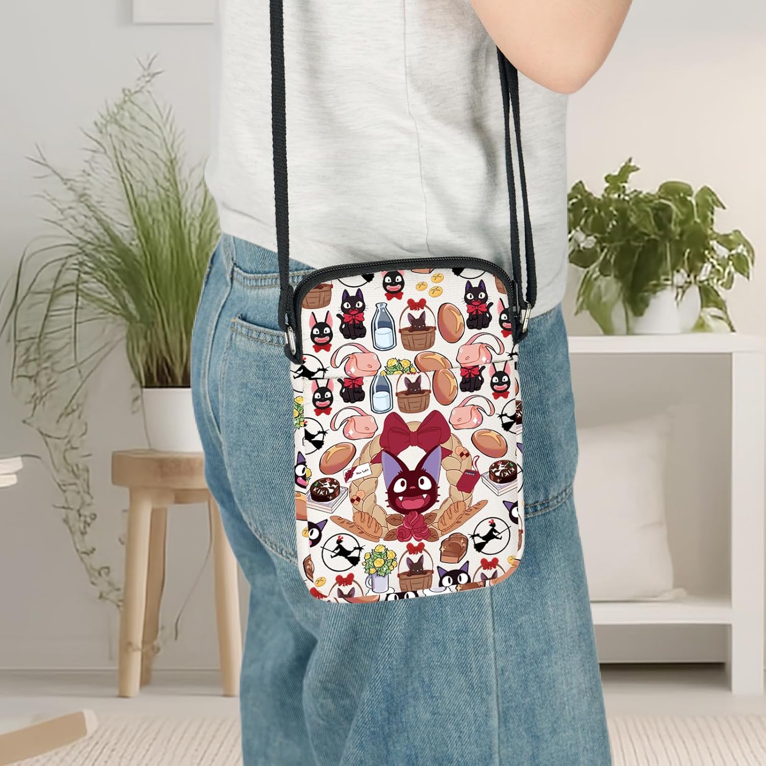 LEVLO Kiki's Cat Crossbody Bag Magical Kiki Anime Gifts Jiji Anime Cat Shoulder Bag Kiki & Jiji Merchandise - Image 7